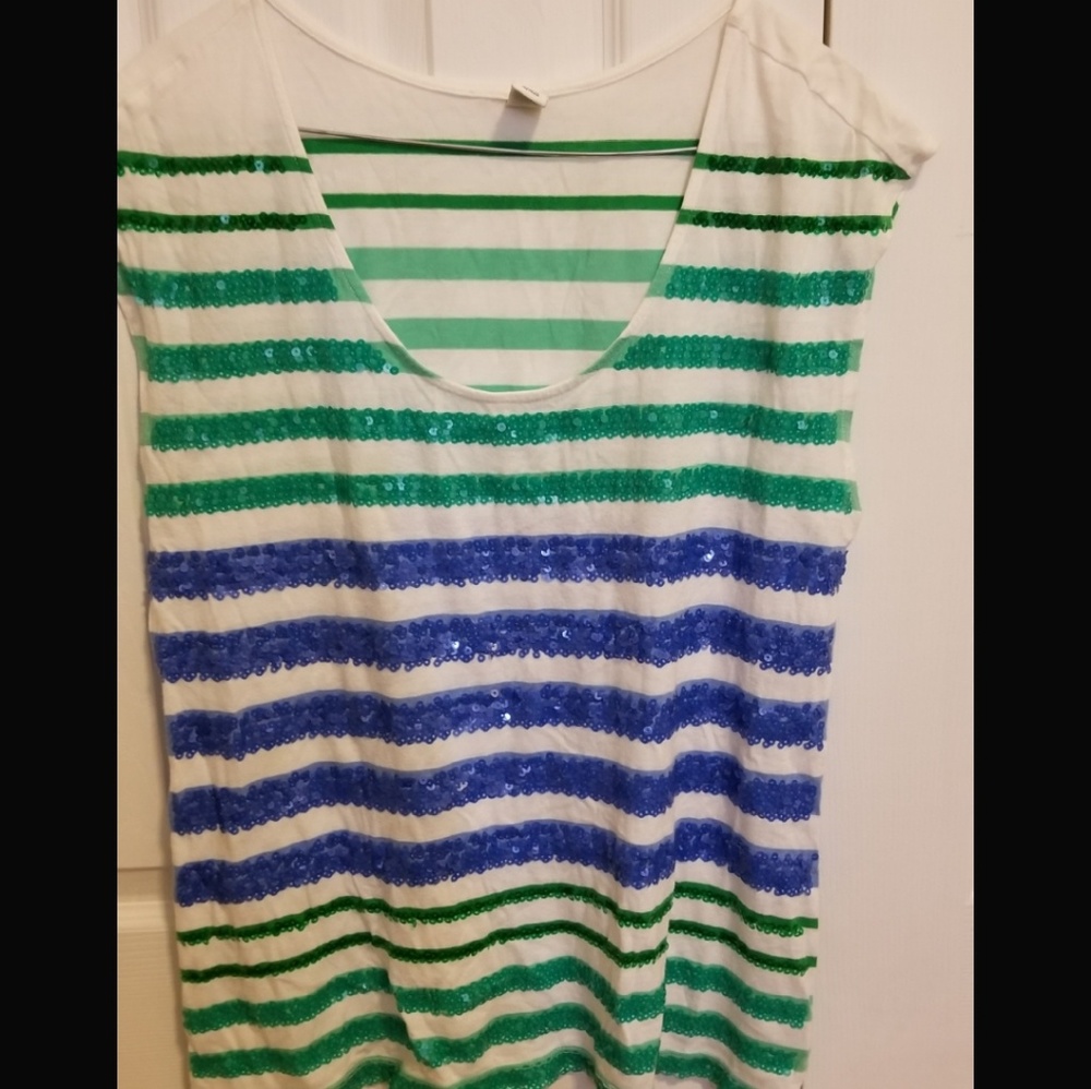 Old Navy Blue and Green striped shirt